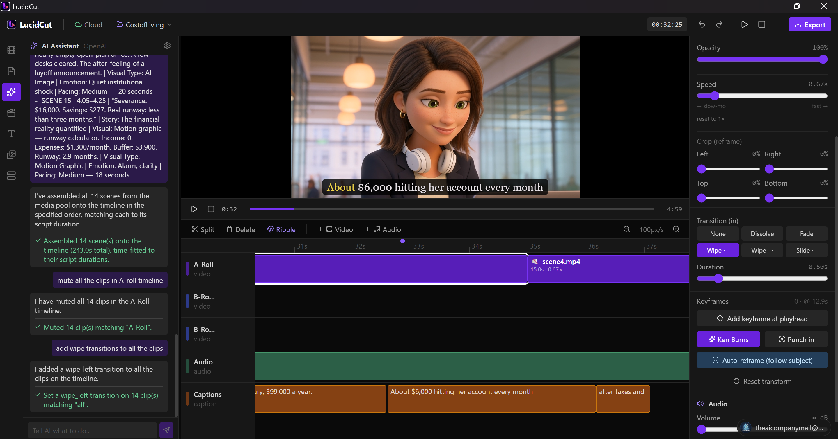 LucidCut editor